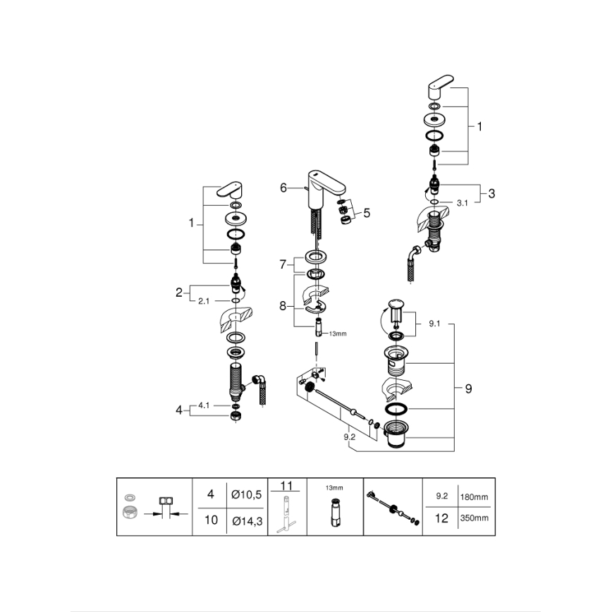 GROHE 20187000-3-gats wastafelmengkraan EUROSMART COSMOPOLITAN DN 15 chroom