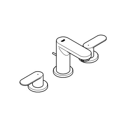 GROHE 20187000-3-gats wastafelmengkraan EUROSMART COSMOPOLITAN DN 15 chroom