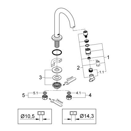 GROHE 20201000 - Opbouwventiel UNIVERSAL 113 mm glanzend chroom