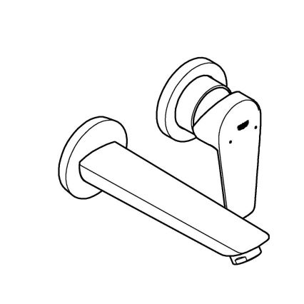 GROHE 20474001 - Wastafelmengkraan voor inbouwmontage, uitloop 177 mm, glanzend chroom