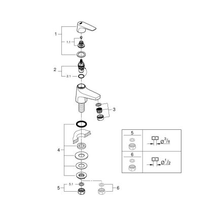 GROHE 20577000 - Staande stopkraan START FLOW DN 15 glanzend chroom