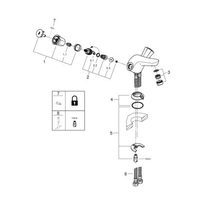 GROHE 21100001 - Wastafelkraan COSTA L DN 15 glanzend chroom