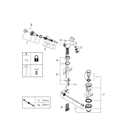 GROHE 21390001 - Wastafelmengkraan COSTA L DN 15, glanzend chroom