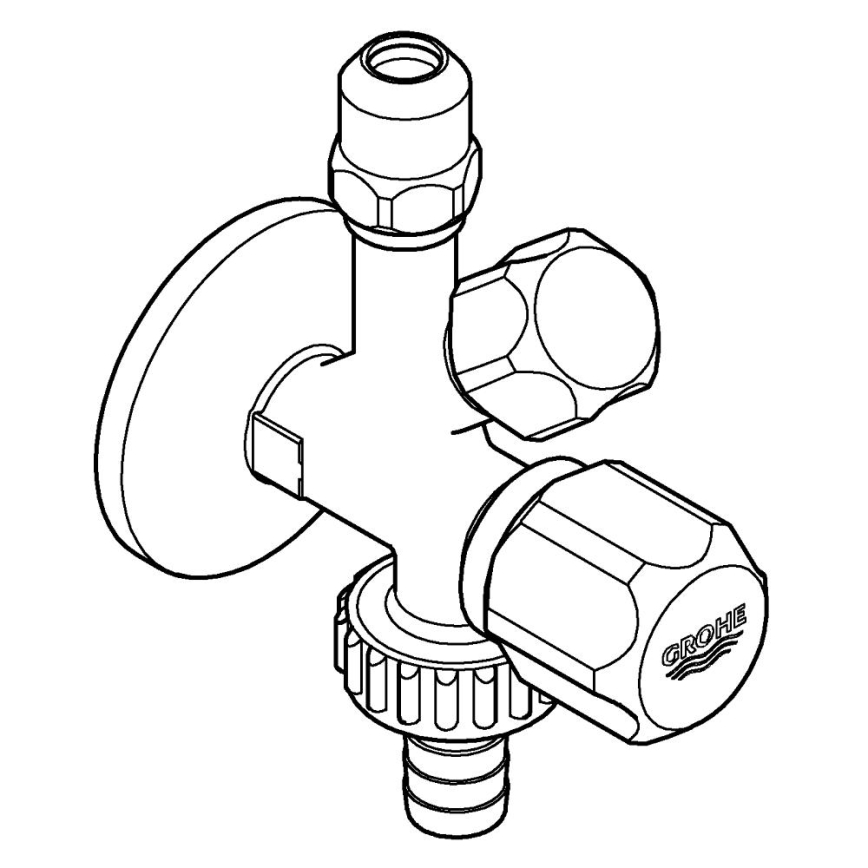 GROHE 22035000 - Combi-hoekafsluiter UNIVERSAL DN 15, glanzend chroom