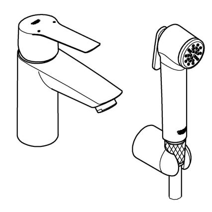 GROHE 231232433 - Wastafelmengkraan START DN 15, maat S, zwart