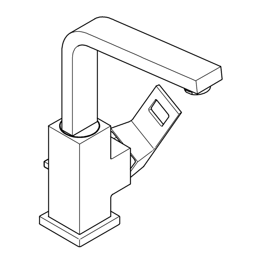 GROHE 2313500E - Wastafelmengkraan EUROCUBE maat L, glanzend chroom
