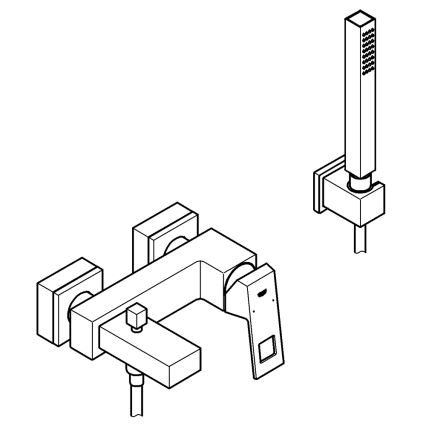 GROHE 23141000 - Badkraanset met EUROCUBE DN 15 badmengkraan, glanzend chroom