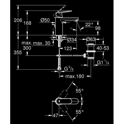 GROHE 23325000 - Wastafelkraan EUROSMART COSMOPOLITAN maat M chroom