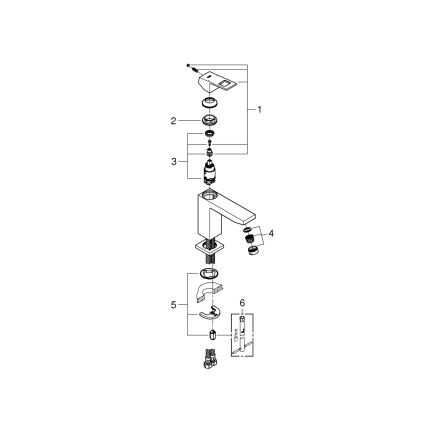 GROHE 23446000 - Wastafelkraan EUROCUBE DN 15 glanzend chroom