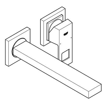 GROHE 23447000 - Wastafelmengkraan EUROCUBE 231 mm glanzend chroom