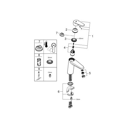 GROHE 23449002 - Wastafelmengkraan EURODISC COSMOPOLITAN maat M chroom