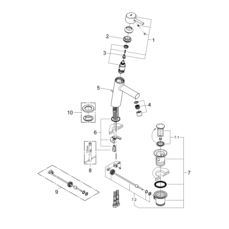 GROHE 23450001 - Wastafelmengkraan CONCETTO M glanzend chroom