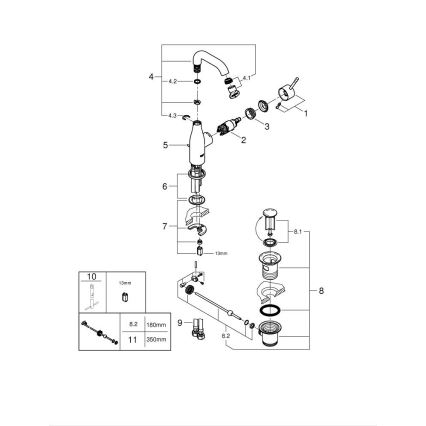 GROHE 23462001 - Wastafelkraan ESSENCE DN 15 maat M glanzend chroom