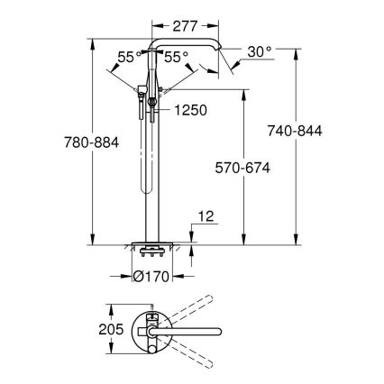 GROHE 23491AL1 - Badmengkraan ESSENCE 277 mm grafiet