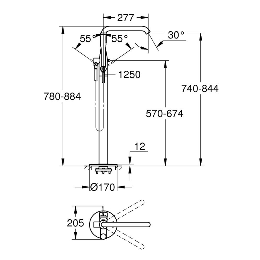 GROHE 23491AL1 - Badmengkraan ESSENCE 277 mm grafiet