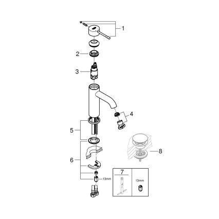 GROHE 23590DL1 - Wastafelkraan ESSENCE maat S koperkleurig