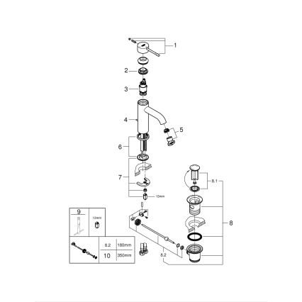 GROHE 23591001 - Wastafelkraan ESSENCE maat S glanzend chroom
