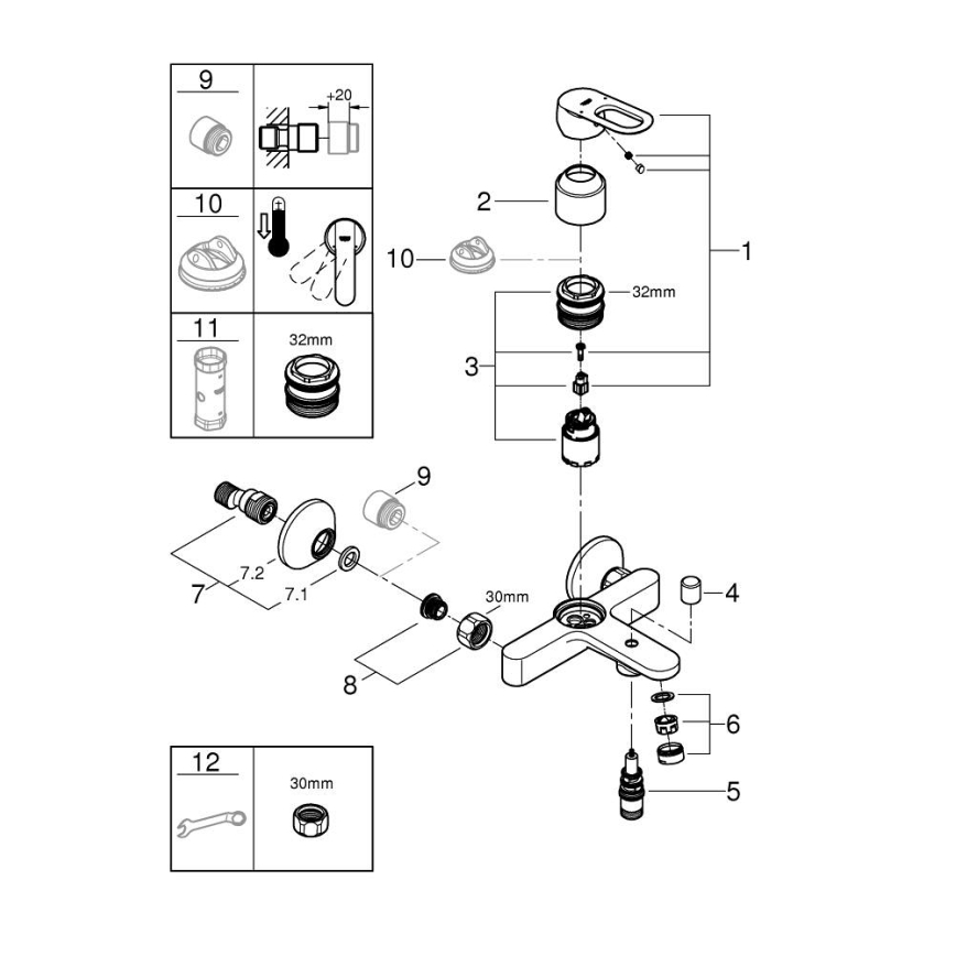 GROHE 23603000 - Badmengkraan BAULOOP DN 15 glanzend chroom