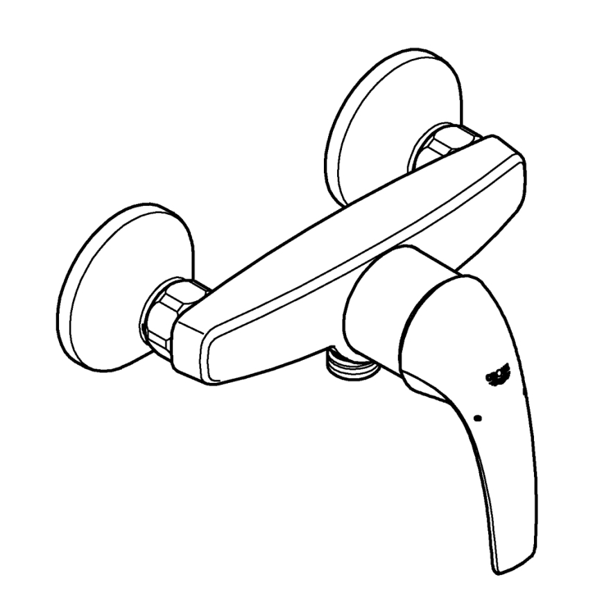 GROHE 23631000 - Douchemengkraan BAUCURVE 150 mm, glanzend chroom