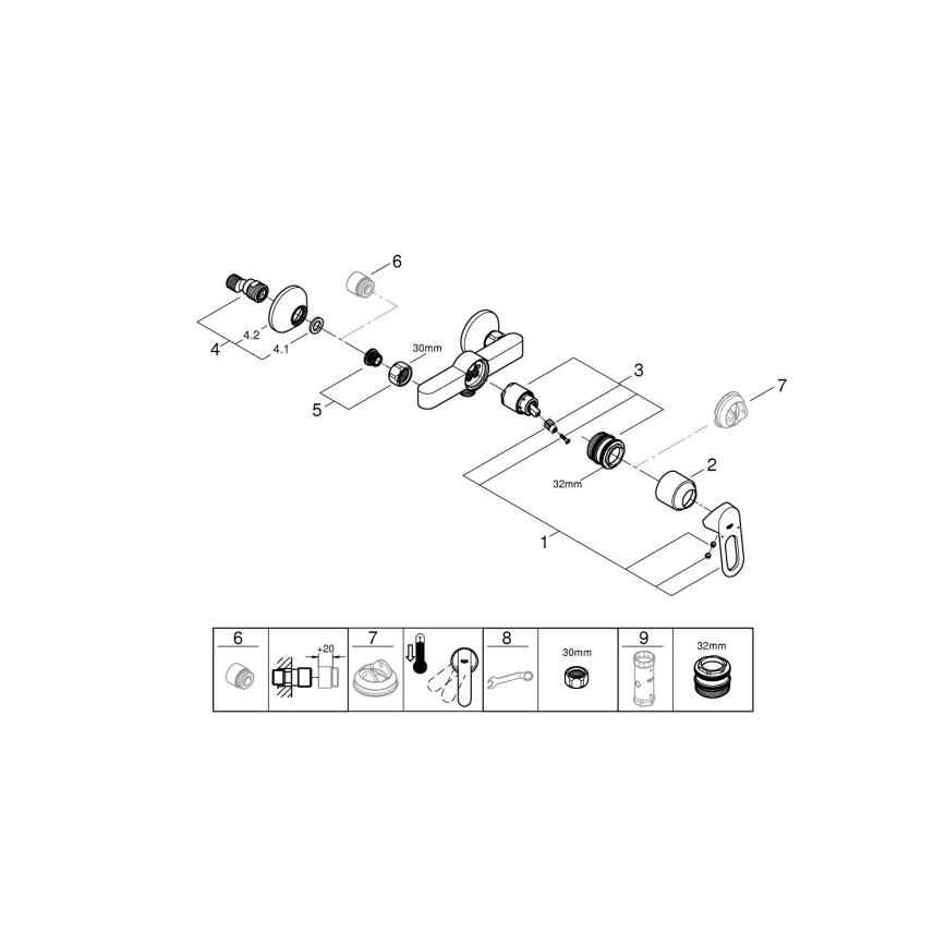 GROHE 23634000 - Douchekraan BAULOOP DN 15 glanzend chroom