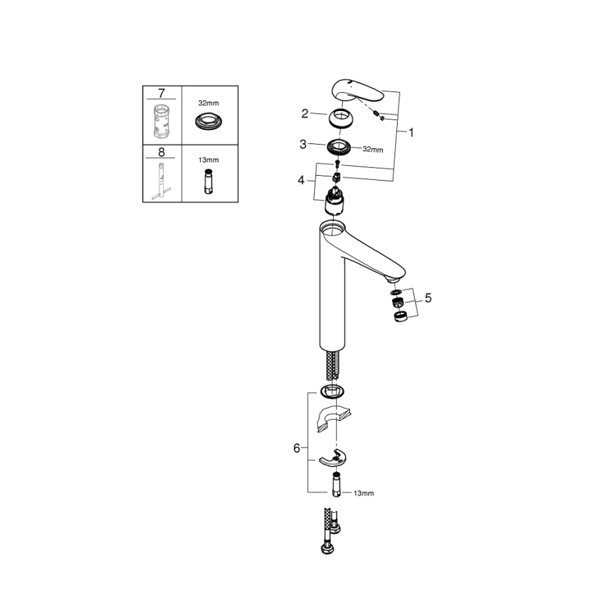 GROHE 23719003 - Wastafelkraan EUROSTYLE XL glanzend chroom