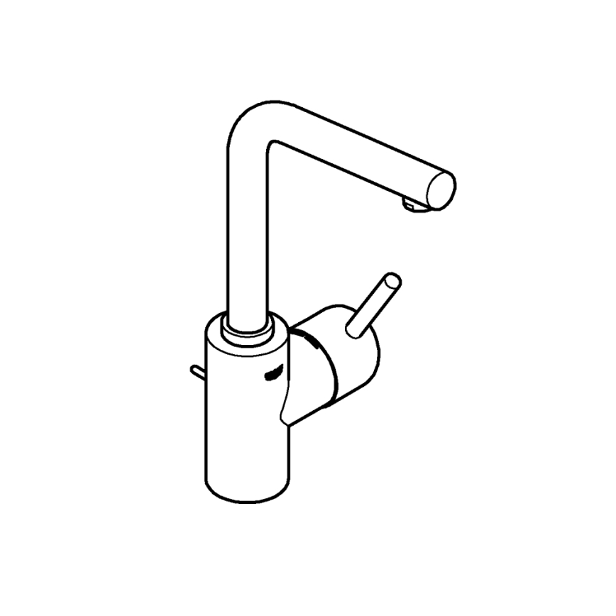 GROHE 23739002 - Wastafelmengkraan CONCETTO 291 mm glanzend chroom