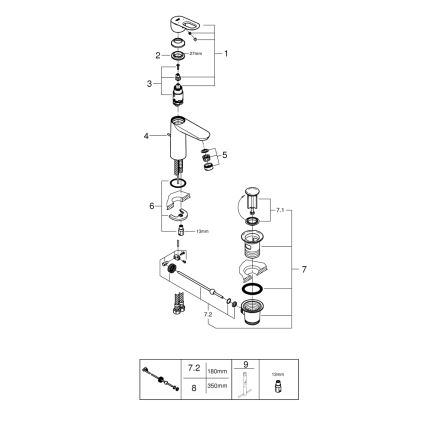 GROHE 23762000 - Wastafelmengkraan BAULOOP DN 15, glanzend chroom