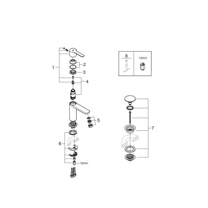 GROHE 23791DC1 - Wastafelkraan LINEARE RVS