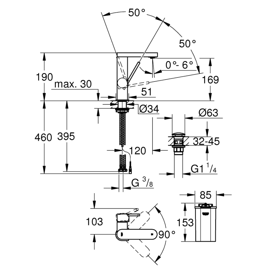 GROHE 23958003 - PLUS mengkraan maat M, glanzend chroom