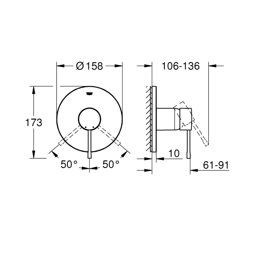 GROHE 24057GN1 - Douchekraan ESSENCE geborsteld goud