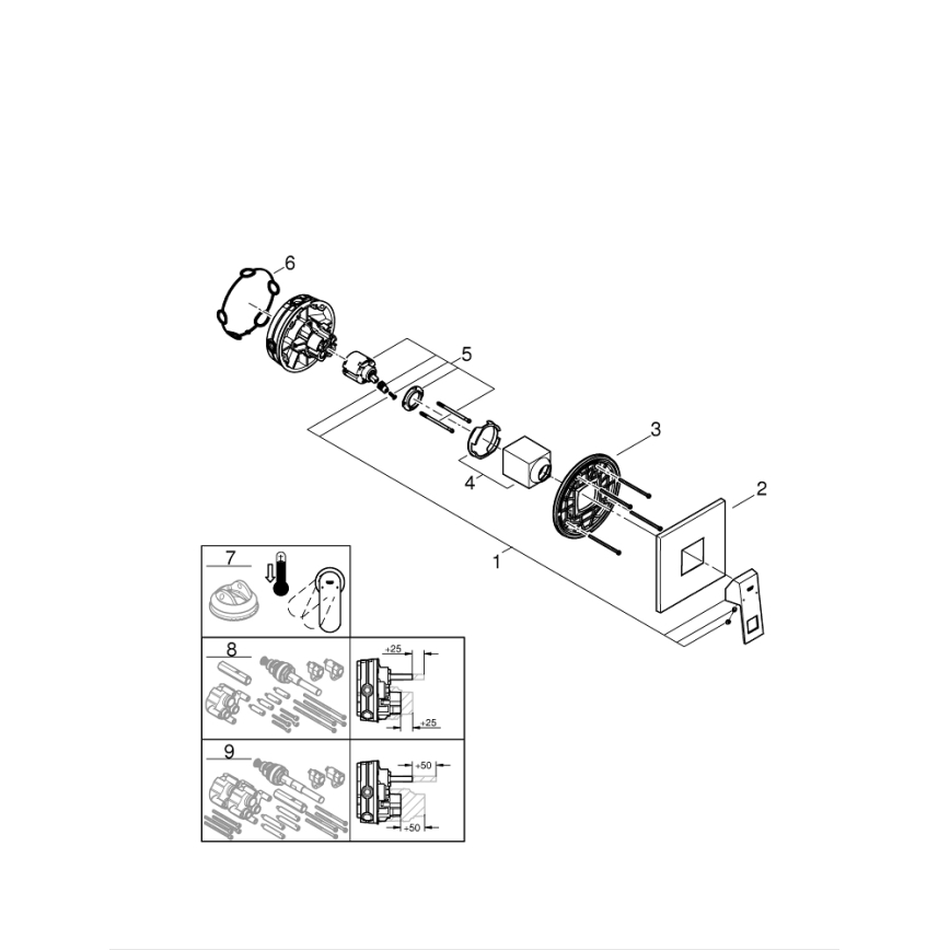 GROHE 24061000 - Douchemengkraan EUROCUBE glanzend chroom