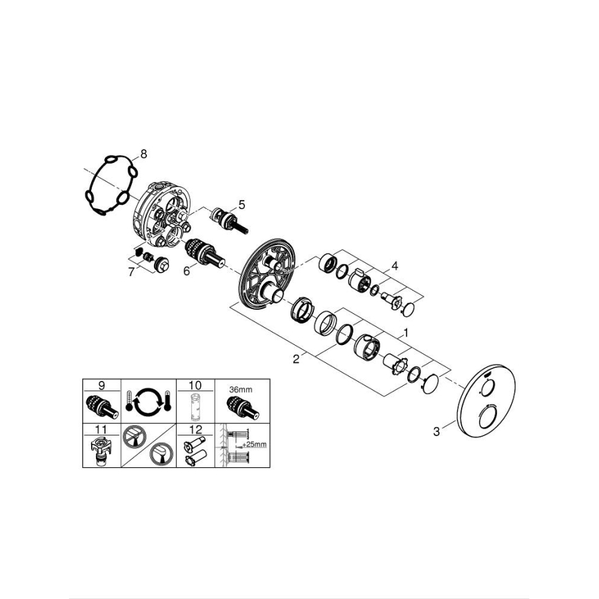 GROHE 24075000 - Thermostatische douchekraan GROHTHERM glanzend chroom