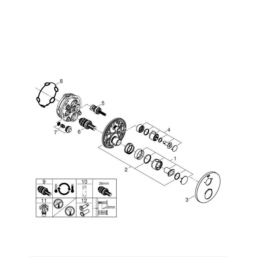GROHE 24076000 - GROHTHERM thermostatische douchemengkraan, glanzend chroom