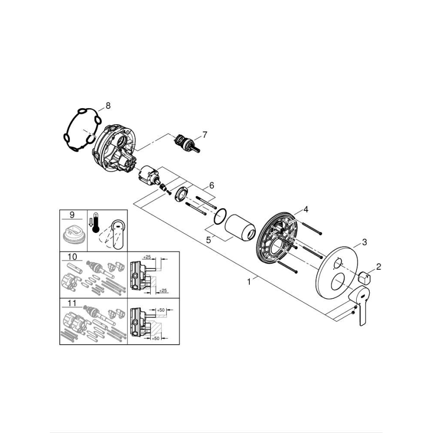 GROHE 24095001 - LINEARE mengkraan glanzend chroom