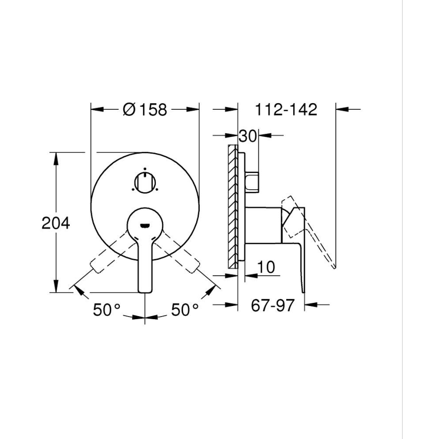 GROHE 24095001 - LINEARE mengkraan glanzend chroom