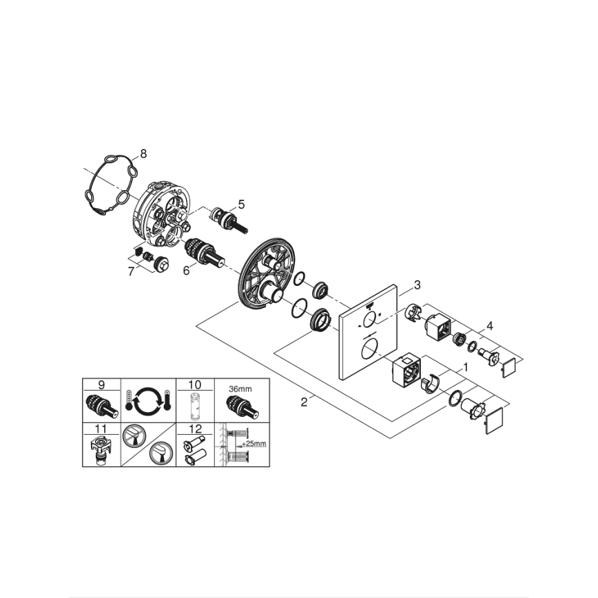 GROHE 24154000 - Thermostatische mengkraan GROHTHERM CUBE glanzend chroom