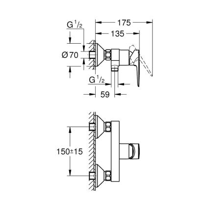 GROHE 24197001 - START EDGE DN 15 douchemengkraan, glanzend chroom