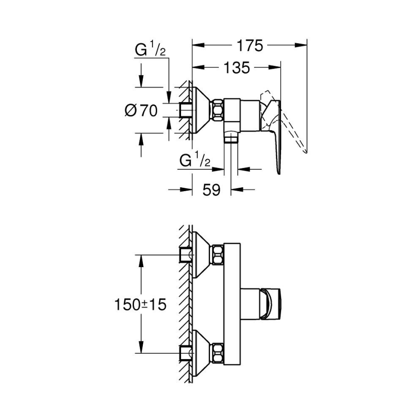 GROHE 24197001 - START EDGE DN 15 douchemengkraan, glanzend chroom