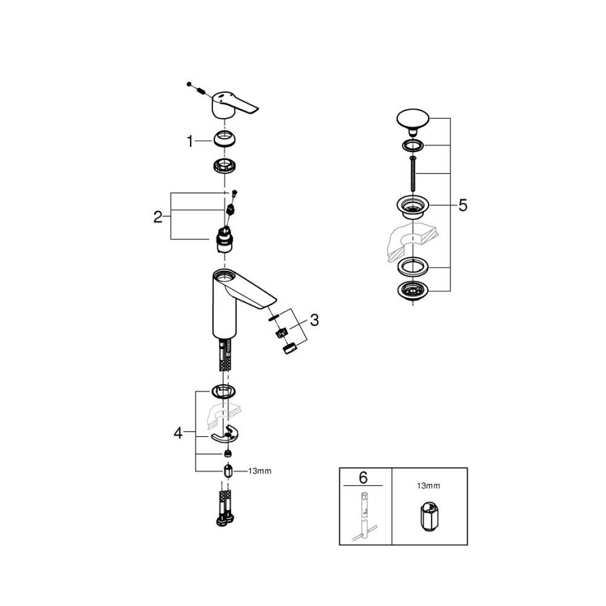 GROHE 24204002 - Wastafelkraan START maat M glanzend chroom
