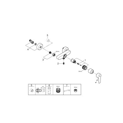 GROHE 24208002 - START douchemengkraan voor wandmontage DN 15, glanzend chroom