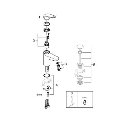 GROHE 24317001 - Wastafelkraan SWIFT 162 mm glanzend chroom