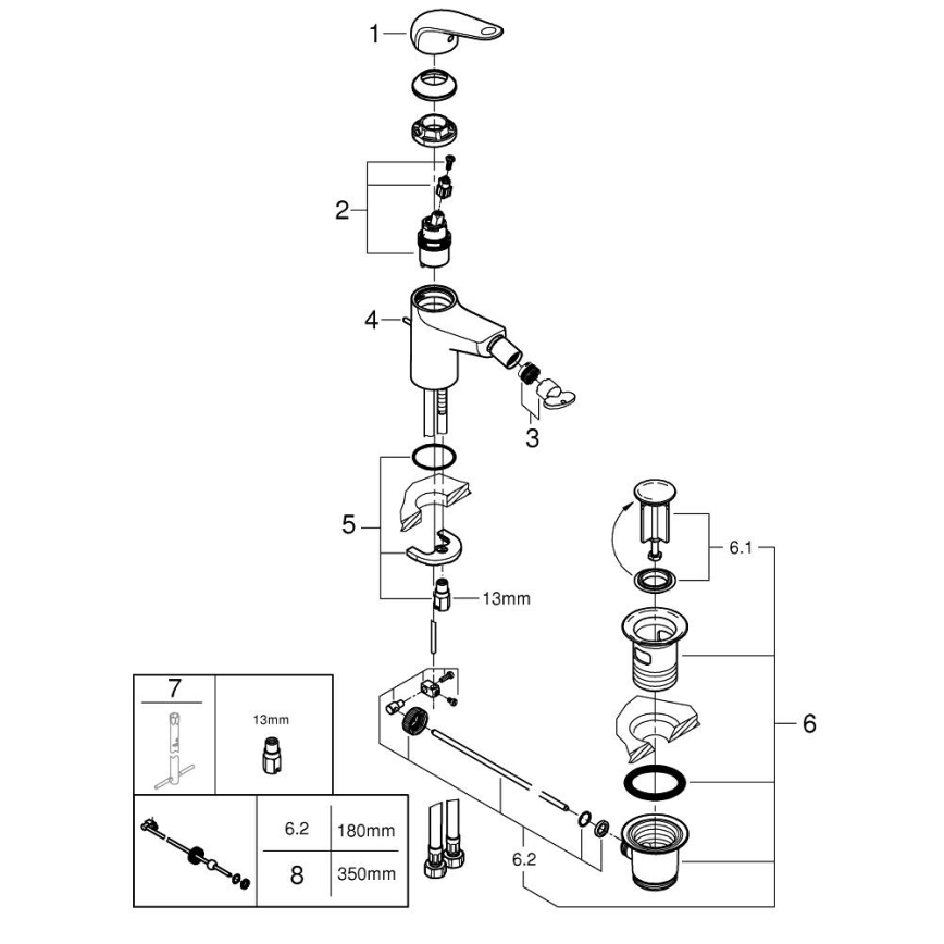 GROHE 24332001 - Bidetkraan SWIFT 146 mm, glanzend chroom