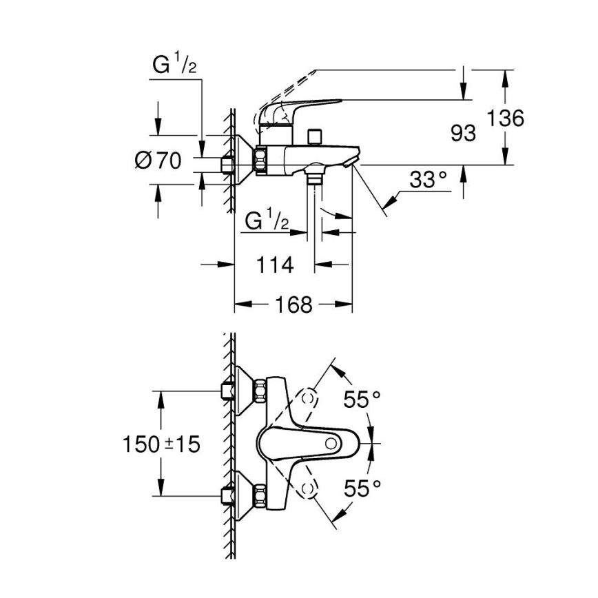 GROHE 24335001 - Badmengkraan DN 15, glanzend chroom