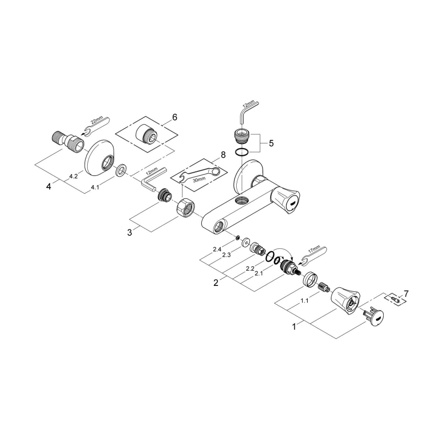 GROHE 26009001 - Douchekraan COSTA L DN 15 glanzend chroom