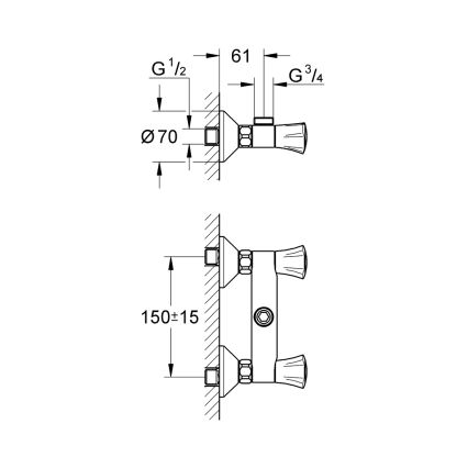 GROHE 26009001 - Douchekraan COSTA L DN 15 glanzend chroom