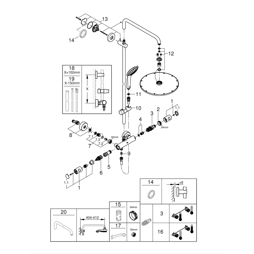 GROHE 26075DA0 - Douchesysteem EUPHORIA 310 brons