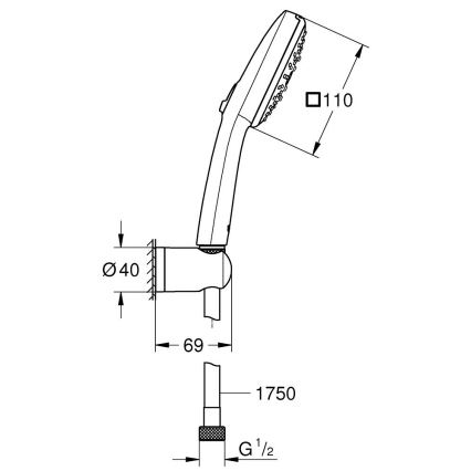 GROHE 26176001 - Doucheset VITALIO COMFORT 110 110 mm glanzend chroom