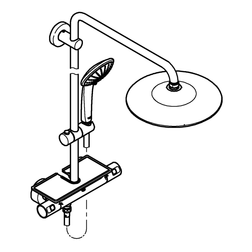 GROHE 26403001 - Douchesysteem VITALIO JOY 260 450 mm, glanzend chroom