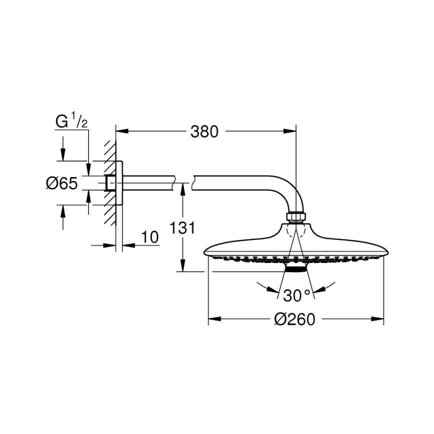 GROHE 26459000 - Hoofddouche EUPHORIA 260 380 mm glanzend chroom
