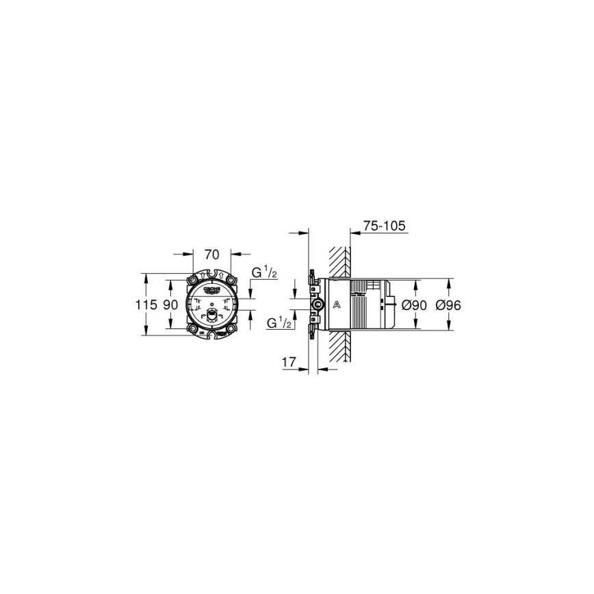 GROHE 26483000 - Universeel inbouwlichaam RAINSHOWER DN 15